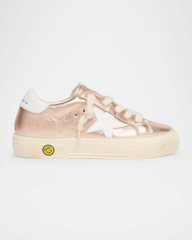 Girl's May Laminated Leather Low-Top Sneakers, Toddler/Kids